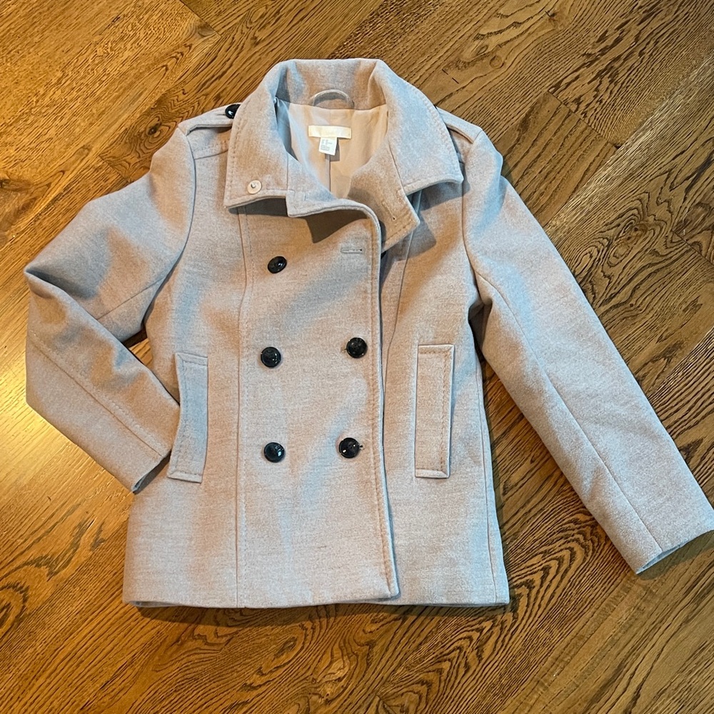 H&M women’s Double-Breasted Oatmeal Pea Coat